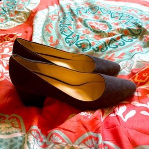 Cole Haan Navy Suede shoes with block kitten heel